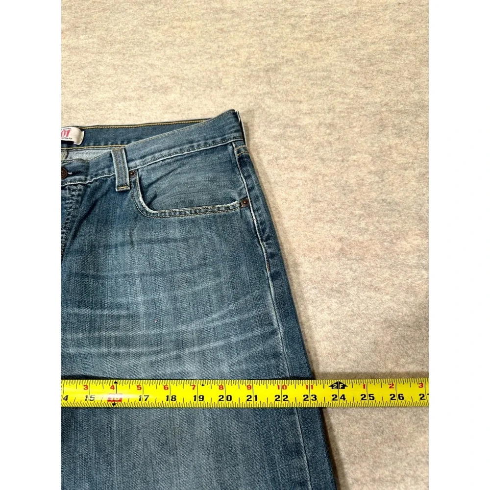 Vintage Levis 501 Original Straight Jeans Men 36x32 Blue Denim Cotton Button Fly